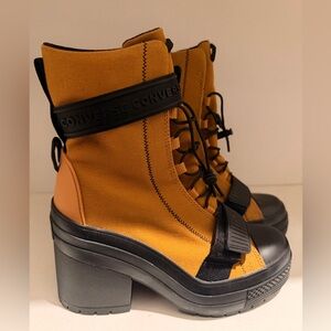 Converse Women’s Platform Heeled Boots in Mustard and Black